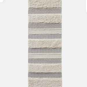 Ink & Ivy Boho Elegant Gray and Cream Bath Mat 22x58”